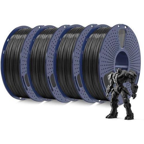 3D-Druckfilament 1,75 mm für 3D-Drucker - Hohe Festigkeit und Stoßfestigkeit - 4 kg schwarz