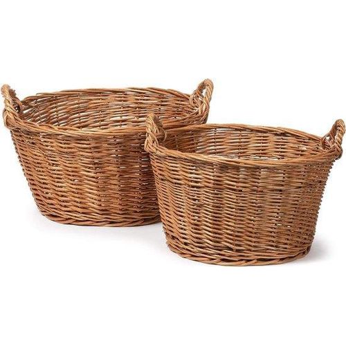 Küchenmangelsatz von 2 - Obst- Gemüsemangelsatz - Weidengittern - 21 cm 25 cm Durchmesser