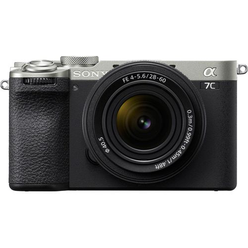 SONY Systemkamera "Alpha 7C II", schwarz (silber, schwarz), B:12,4cm H:7,11cm T:6,34cm, Fotokameras