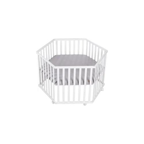 Laufgitter ROBA "Style weiß, 6-eckig", Baby, weiß (weiß, silbergrau), Laufställe Laufgitter, mit Laufgittereinlage silbergrau