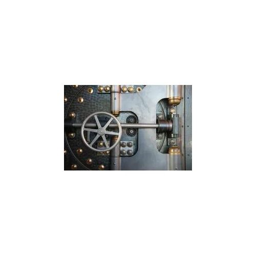 Fototapete PAPERMOON "Vintage Banktresor", bunt, B:2,5m L:1,86m, Vlies, Tapeten