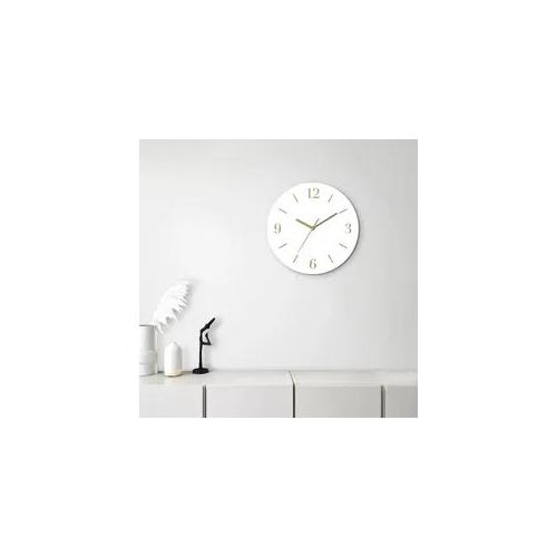 Wanduhr OTTO HOME "Aurum", weiß, B:30cm H:30cm T:1,8cm, Wanduhren, Wanduhr, wahlweise mit Quarz- oder Funkuhrwerk, lautlos ohne Tickgeräusche