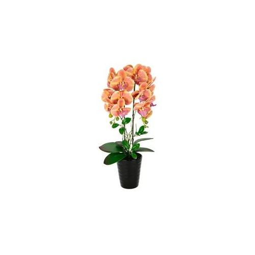 Kunstblume I.GE.A. "Orchidee", orange, B:26cm H:58cm L:18cm, Kunstpflanzen, Im Topf Phalaenopsis Orchidee Phalaenopsis mit Übertopf Hochzeit