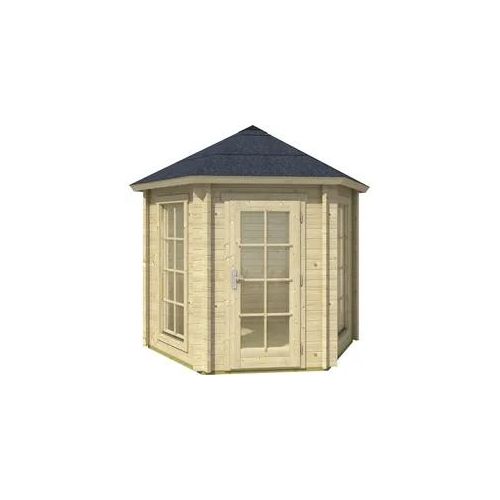 Pavillon LASITA MAJA "Inverness", beige (naturbelassen, naturbelassen), B/H/T: 320cm x 2.895cm x 277,1cm, Pavillons, BxT: 320x277,1 cm, Fichtenholz