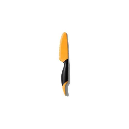 Obstschneider OXO GOOD GRIPS, orange, B:4cm L:25cm, Edelstahl, Küchenschneider, Obstschneider, Mangoschneider mit Portionierer und Riffelmesser