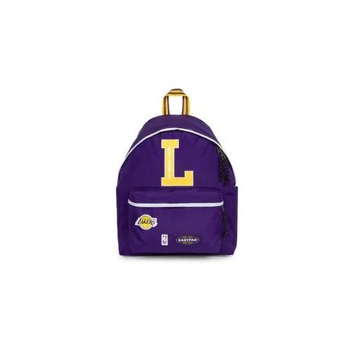 Freizeitrucksack EASTPAK "DAY PAK'R", Damen, Gr. B/H/T: 30cm x 40cm x 18cm, lila, los angeles lakers, Textil, Rucksäcke Freizeitrucksack, Unisex Freizeitrucksack, Cityrucksack mit Seitenfächern