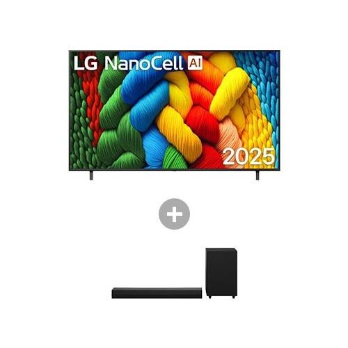 LG 75 ″ NanoCell AI NANO80 4K Smart TV + 2.1 Kanal TV Soundbar DS30A 75NANO80A6B.DS30001