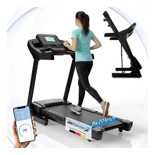 ArtSport Laufband Speedrunner 7000, 20 km/h elektrisch, klappbar mit App & MP3 – Schwarz