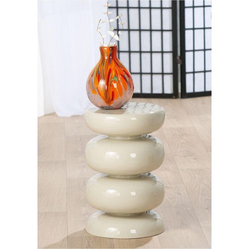Beistelltisch GILDE "Säule-Beistelltisch Lille", creme, B:29,5cm H:48cm T:29,5cm, 100% Eisen, Tische, Beistelltisch