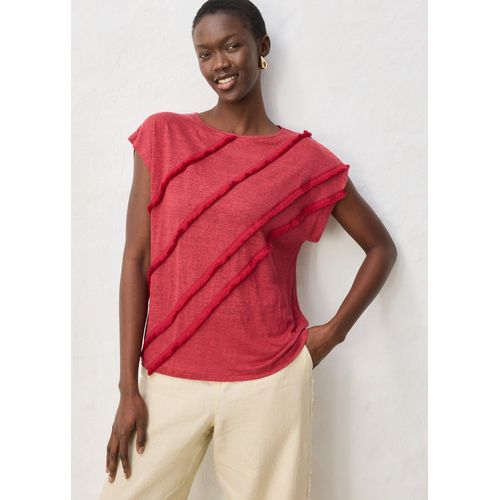 bonprix Shirt aus reinem Leinen mit Applikation, rot, Gr.48/50 (XL), kühlendes Leinen-Shirt mit eleganter Applikation, aus Leinen