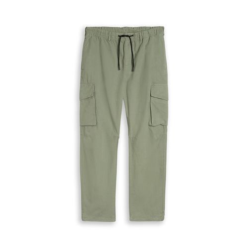 TOM TAILOR DENIM Herren TTLOOSE Cargo Hose aus Baumwolle, grün, Uni, Gr. S