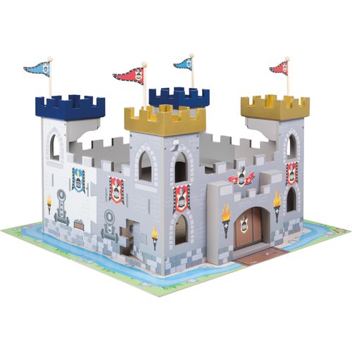 Spielwelt ROBA "Ritterburg 3 in 1", bunt, Spielfigurenwelten, KinderB:58cm H:52cm T:58cm, Holz, mit Spielunterlage, B:58cm H:52cm T:58cm