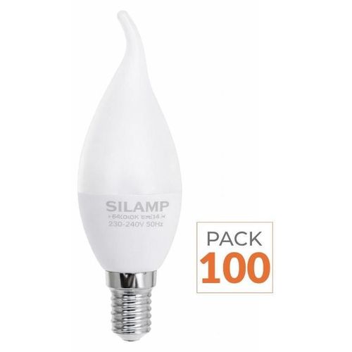 100er-Pack – LED-Glühbirne E14, Flammenform, 8 W, 220 V, Ø 38 mm – Warmweiß 2300 K – 3500 K