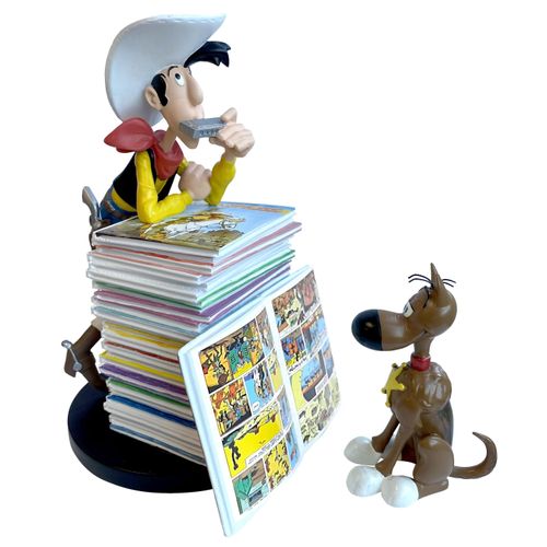 Plastoy SAS PLA00391 - Lucky Luke und Rantanplan Bücherstapel