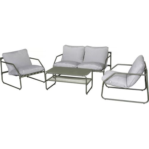Gartenmöbel aus Metall mit Kissen "Sora" - 4 Sitzplätze - Grün