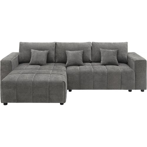 Stoff-Ecksofa, wendbar/umbaubar - "George" - 4-Sitzer - Grau