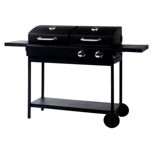 Gaskohle-Grill für Freiluftveranstaltungen - Schwarz, Stahl, 148,5 x 53 x 101,5 cm