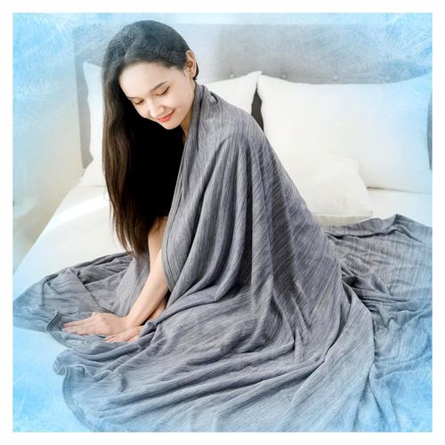 Kühldecke Sommerdecke Doppelseitige Kühldecke für Schlaf und Reisen Grau