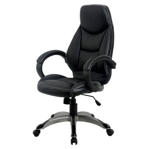 Chefsessel EC-11 mit Armlehnen, Kunststoffgestell und Rollen, 112 x 72 x 69,5 cm, schwarz