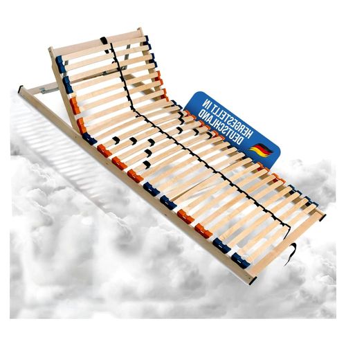 7-Zonen Lattenrost MULTIRA - Verstellbares Kopfteil, 28 Leisten, Mittelgurt, 140 x 200 cm, kostengünstiger Bausatz