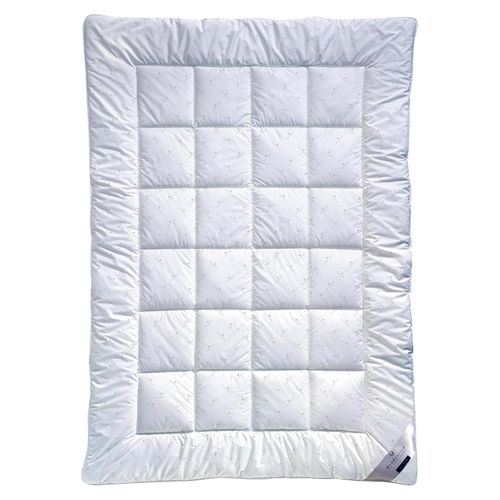 Faserbettdecke E21 King - mit Aloe Vera veredelte Faserdecke - 135 x 200 cm Ganzjahresdecke der Wärmestufe mittel, Weiß