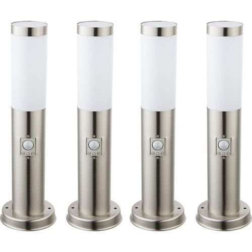 4er RGB LED Wegelampe, Bewegungsmelder, IP44, H 45cm