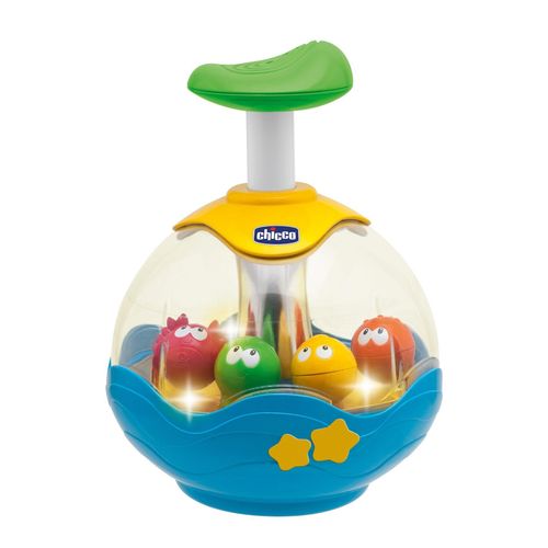 Tierkreisel CHICCO "Aquarium", blau (blau, gelb), Kreisel, KinderH:20cm Ø:15cm, mit Licht & Sound, H:20cm Ø:15cm
