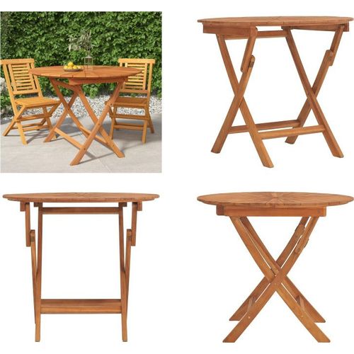 vidaXL Gartentisch Klappbar Ø 85x75 cm Massivholz Teak - Klappbarer Gartentisch - Klappbare Gartentische - Gartentisch - Outdoor Tisch