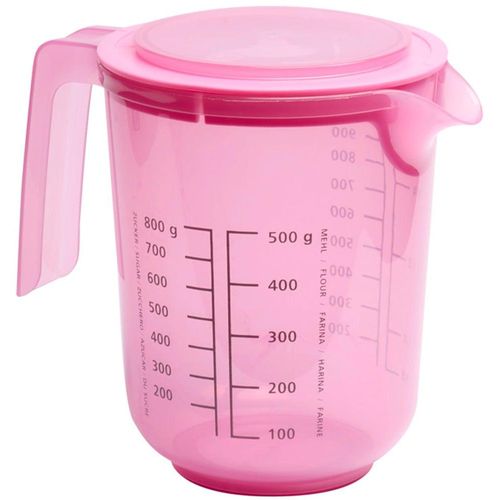 Rührschüssel APS "- Rührbecher mit Deckel, inklusive Spritzschutz", pink, H:16cm Ø:12,5cm, Kunststoff, Schüsseln, Rührschüssel, Ø 12,5 cm, Höhe 16 cm, 1 Liter, aus Polypropylen