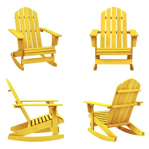 vidaXL Adirondack Schaukelstuhl Massivholz Tanne Gelb - Schaukelstuhl - Schaukelstühle - Garten-Schaukelstuhl - Garten-Schaukelstühle
