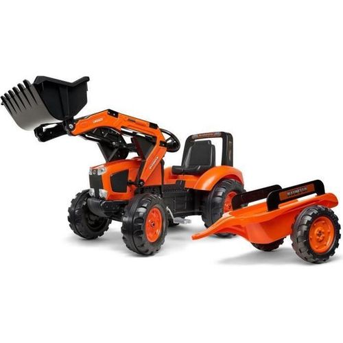 Tretbagger, Falk Kubota mit Anhänger, Ab 3 Jahren, 100% France, Mindestens 50% recyceltes Plastik