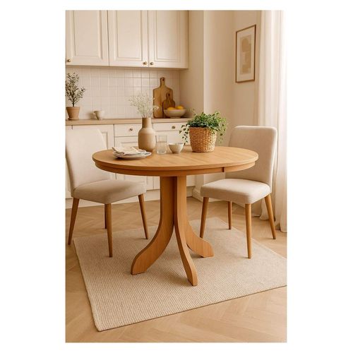 Esstisch rund mit Auszugfunktion "Weimar" buche natur