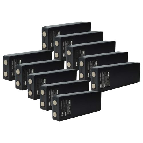 vhbw 10x Akku kompatibel mit Scanreco Palfinger, RC400, PALFINGER 592 Industrie-Funkfernsteuerung Fernbedienung (1500 mAh, 7,2 V, NiMH) - Schwarz