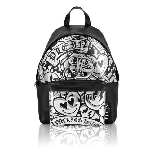 Freizeitrucksack PHILIPP PLEIN "Smile", 70, silber, Rucksäcke Freizeitrucksack