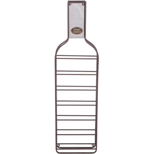 Weinregal GILDE "Weinregal Flasche Cork", braun, B:32cm H:118cm T:8,5cm, Metall, Regale, Weinregal