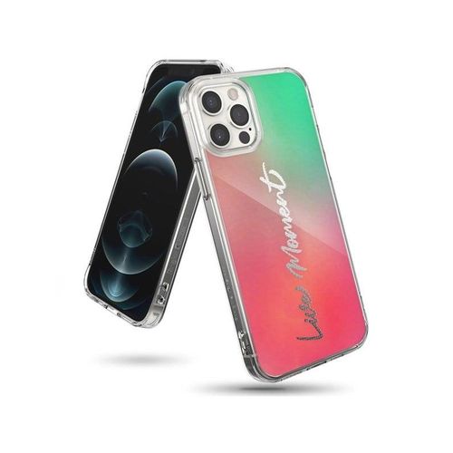 Ringke Fusion Design Armored Case Cover with Gel Frame iPhone 12 Pro Max Pink-Green (GNAP0028)