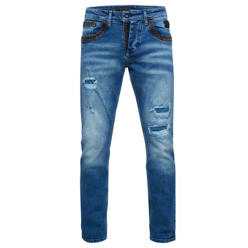 Jeansbroek "YOKOTE" rechte pasvorm stone-washed