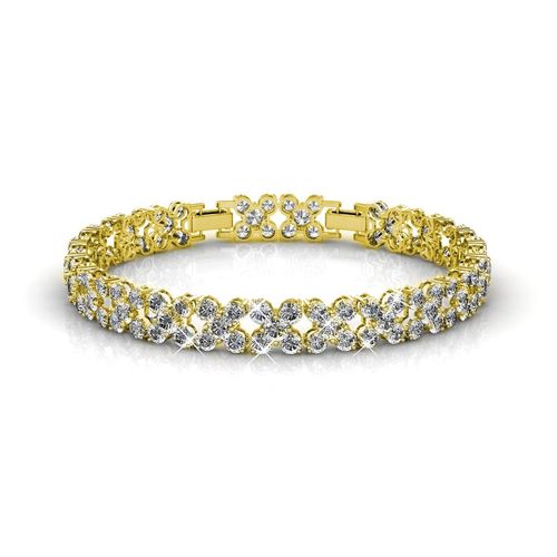 Blumige Armbänder - Gold und Kristall