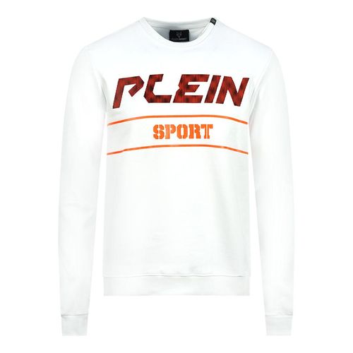 Philipp Plein Sport oranje vet logo witte trui