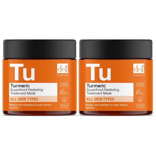 Dr Botanicals Kurkuma Superfood Wiederherstellende Behandlungsmaske 60ml x 2 Duo-Pack