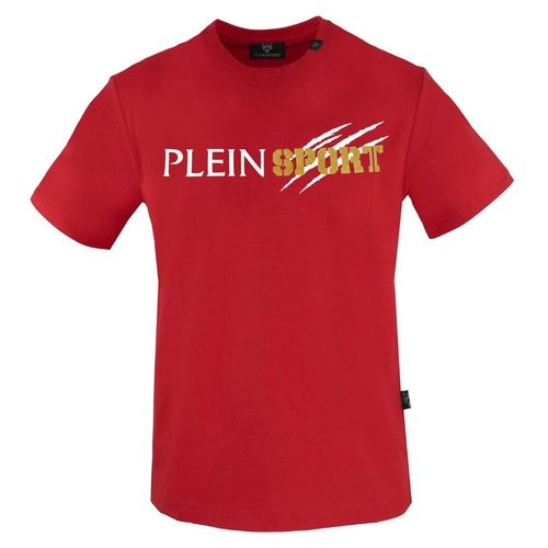 Plein Sport T-Shirt mit zerkratztem Logo in Rot