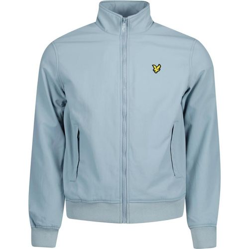 Lyle & Scott Fleece-gefütterte blaue Away-Jacke mit Trichterkragen
