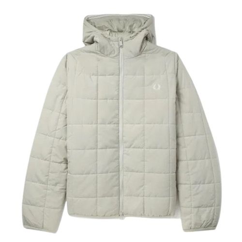 Fred Perry - Isolierte Jacke in hellem Austernweiß mit Gitterdetail