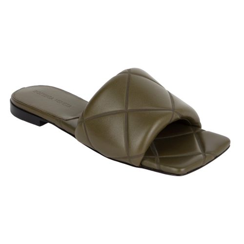 Bottega Veneta Rubber Lido Slipper Groen
