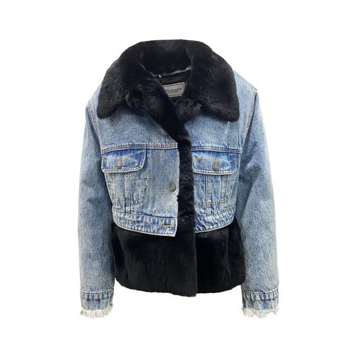 Forte Dei Marmi Couture denim jack met bontvoering