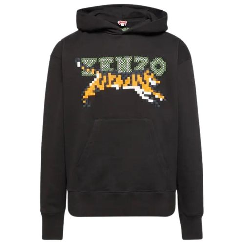 Kenzo Paris digitale tijgerontwerp zwarte hoodie