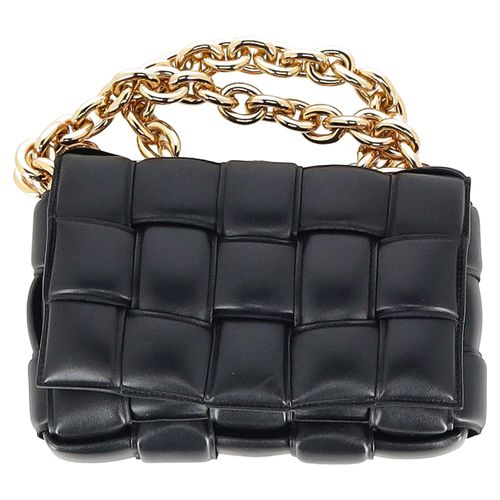 Bottega Veneta Chain Cassette Tas in Zwart Leer