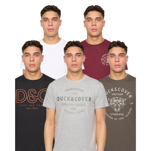 Duck and Cover Heren Corsure Geassorteerde Ontwerpen T-shirt (Set van 5) (Veelkleurig)