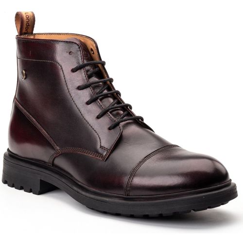 Base London Boulton Leren Heren Bordo Enkellaarzen