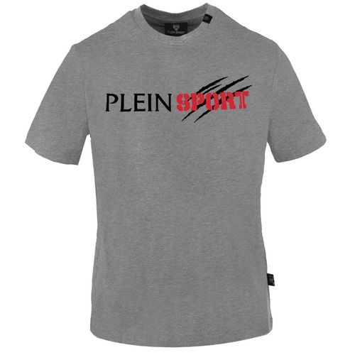 Plein Sport T-Shirt mit zerkratztem Logo in Grau
